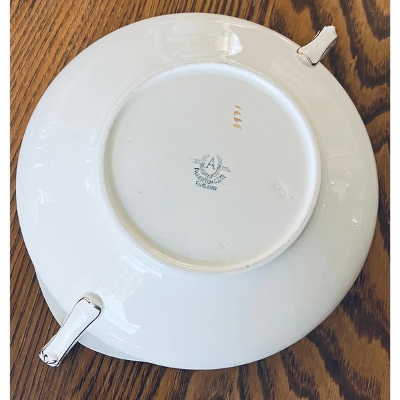 Allertons Ltd. Covered Casserole, English  Bone China, ALL5, Blue Band, Floral - Picture 7 of 10